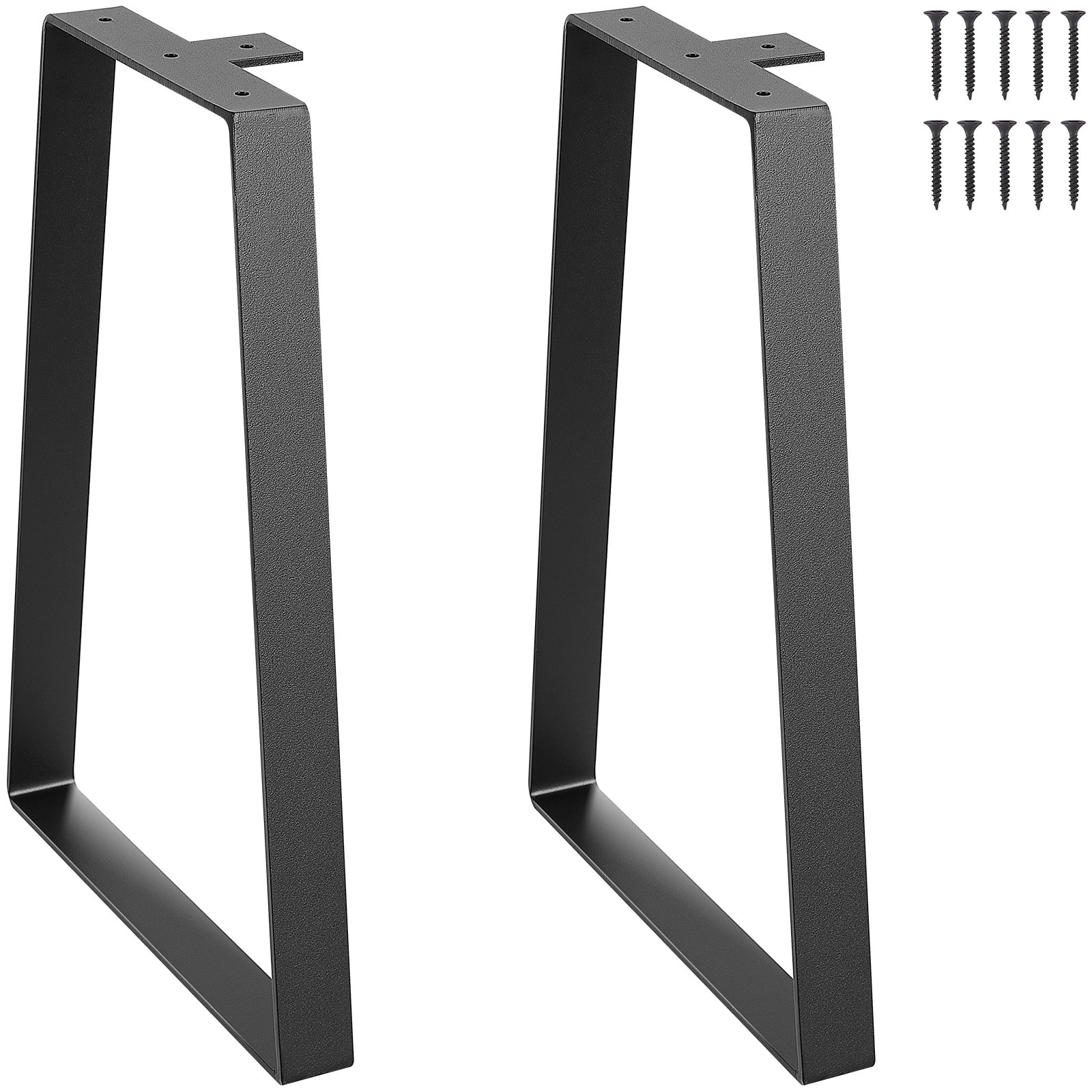 16 Inch Trapezoid Steel Table Legs, Replacement Furniture Legs Set Of 2 For DIY Coffee Tables, Modern Desks, Bench, Night Stands, Sofa, Max Load 400 Lbs Heavy Duty, Quick Instalation Legs Black_maomaolike.com
